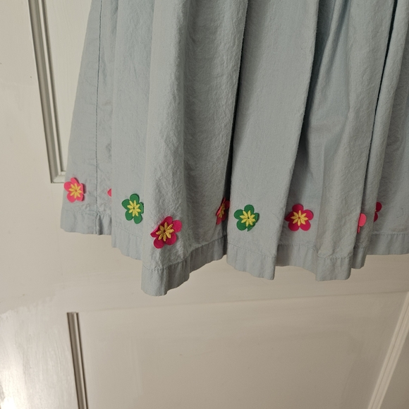 Mini Boden Light Blue Dress with Colorful Embroidery - Picture 3 of 6